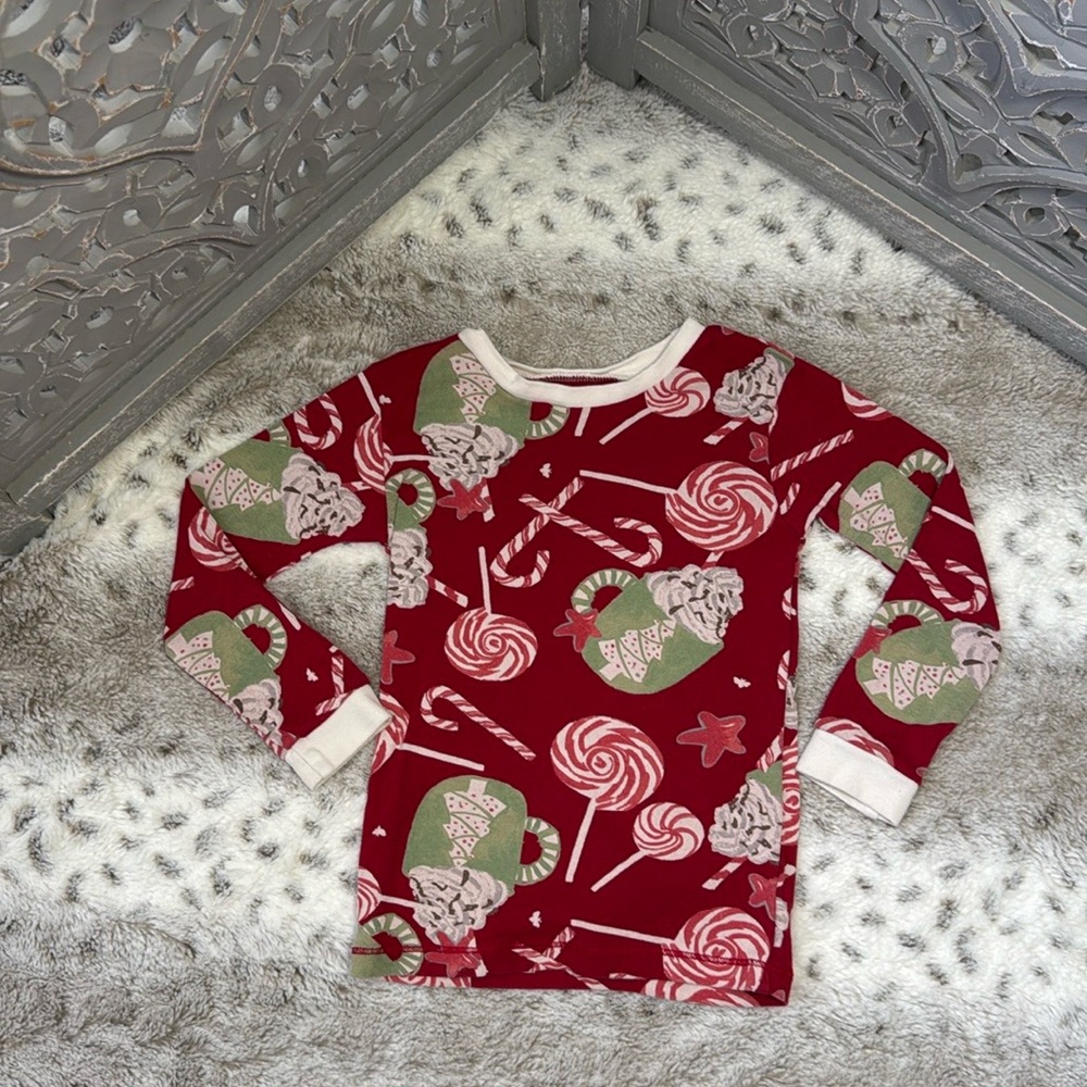 Burt’s Bees Baby long sleeve shirt girls 3T candy cane hot chocolate Christmas